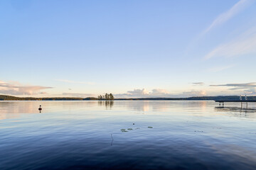sunset over the lake