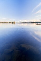 sunset over the lake