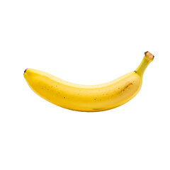 A single ripe yellow banana isolated on transparent background
