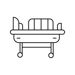 Bed lineal icon with white background vector stock illustration