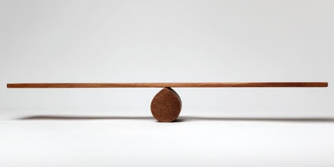 Seesaw Graphic. Empty Weight Scale on Balanced Seesaw Against White Background