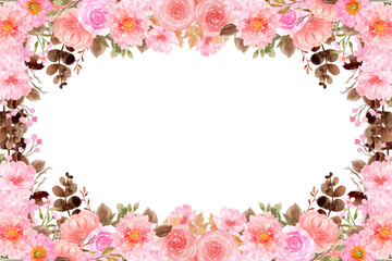 Watercolor flowers background vector for design.