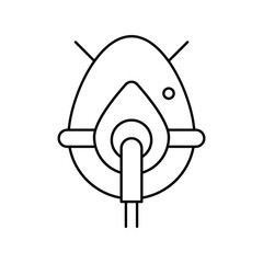 Oxygen Mask lineal icon with white background vector stock illustration