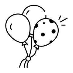 A hand drawn style icon showing balloons
