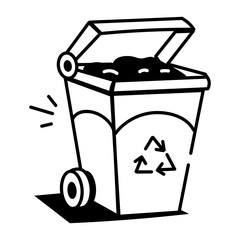 A doodle style icon depicting trash