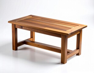 Fototapeta premium A finely crafted wooden table, showcasing a classic design and warm, inviting tones.