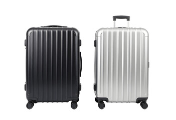 Fototapeta premium Two Stylish Rolling Suitcases Isolated