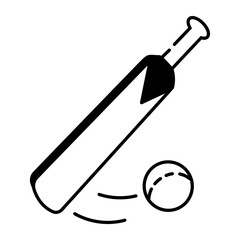 A sketchy style icon representing bat ball
