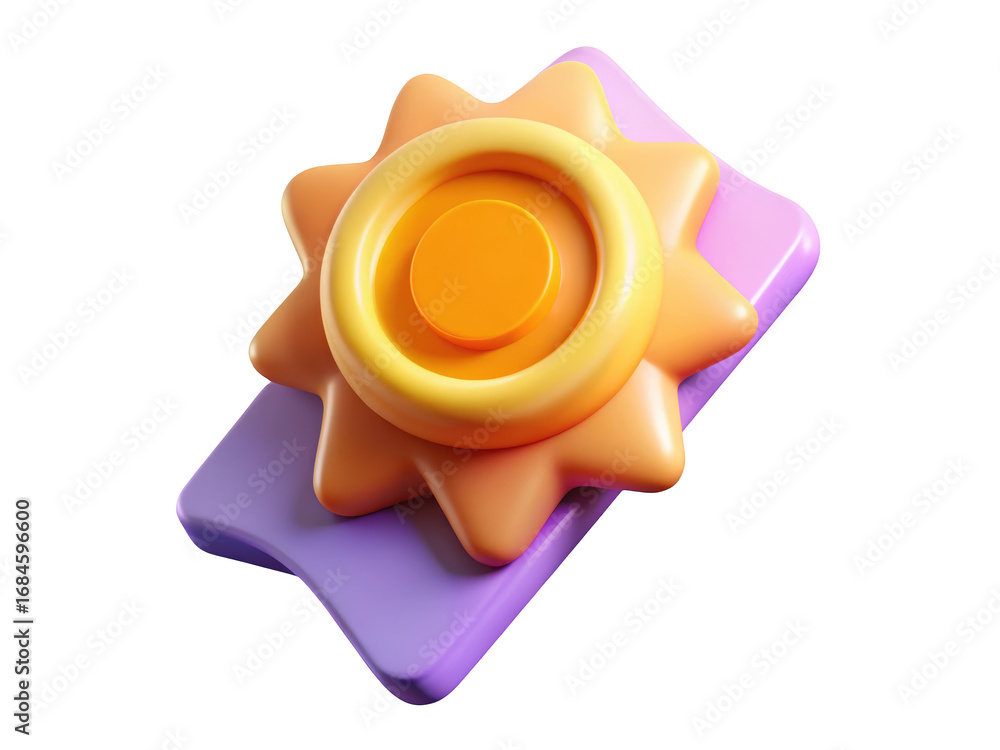 Poster stylish weather icon sunny day design graphic element rendering 3d illustration isolated on transpar