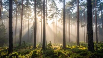 sunrise in the forest