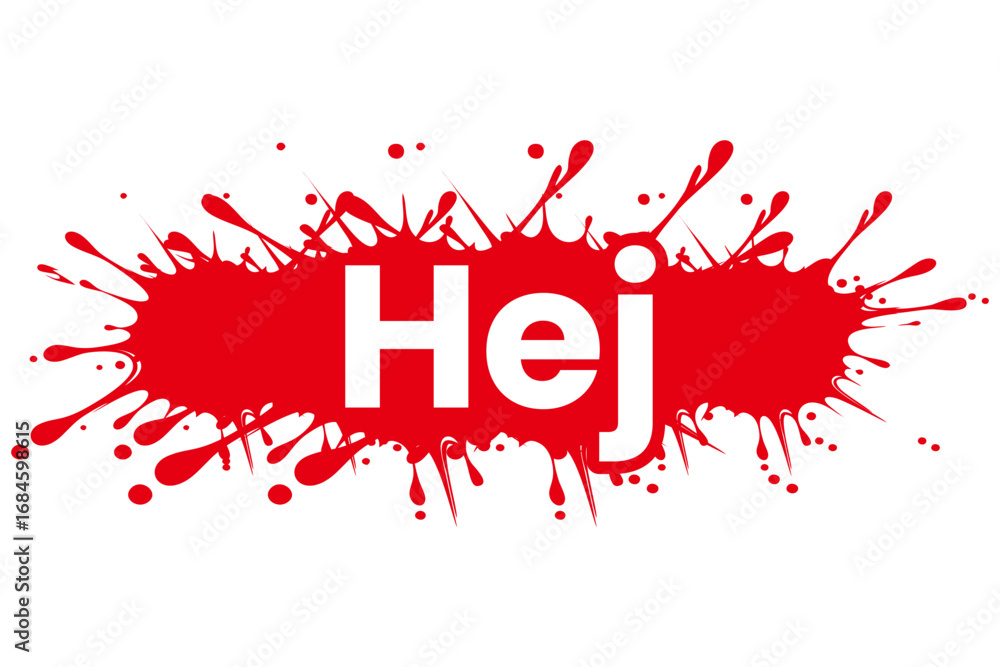 Poster hello vector design template red color