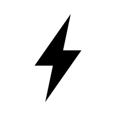 シンプルな雷・稲妻アイコン（Simple Lightning Bolt Icon）／電気・エネルギー・スピード感のシンボル
