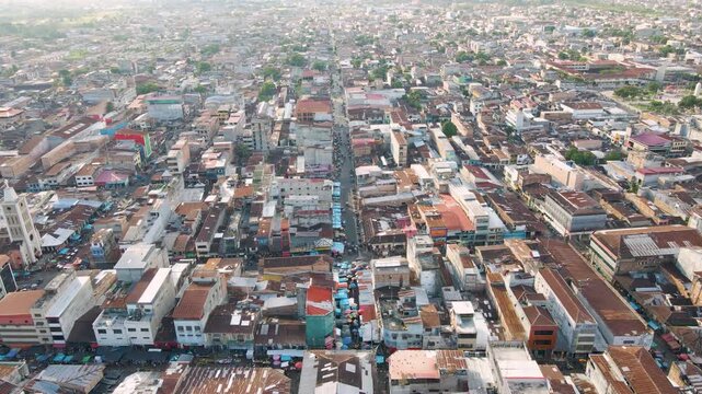 Panoramic Aerial View Of Belen Market (Mercado de Bel&eacute;n) In Iquitos, Peru.