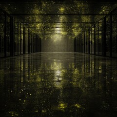 Obraz premium Abstract Geometric Space with Reflections