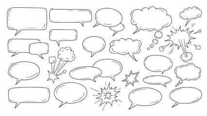 Set of chat speech bubble templates. Modern vector flat illustration.