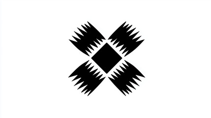 black X mark logo symbol with sharp geometric edges, abstract logo