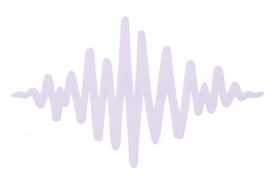Digital audio waveform gracefully oscillating, visualizing sound frequencies against transparent backdrop, embodying acoustic dynamics