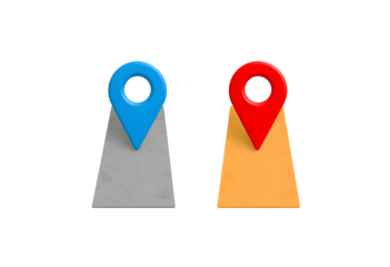 3D Rendered Location Markers on Maps