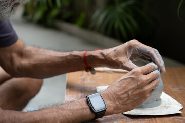  crafting an eco-friendly clay Ganesh idol for Ganesh Chaturthi 
