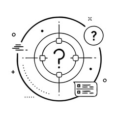 Obraz premium Target with question mark and checklist icon