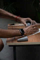  crafting an eco-friendly clay Ganesh idol for Ganesh Chaturthi 
