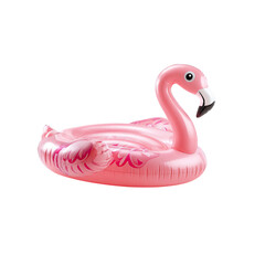pink flamingo pool float with floral design on transparent background