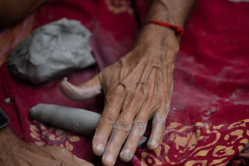  crafting an eco-friendly clay Ganesh idol for Ganesh Chaturthi 
