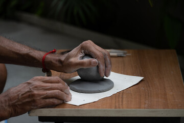  crafting an eco-friendly clay Ganesh idol for Ganesh Chaturthi 
