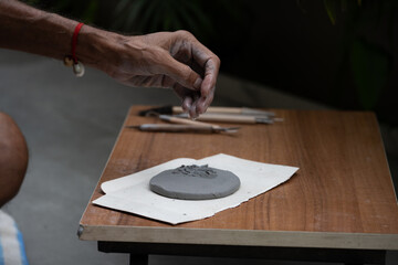  crafting an eco-friendly clay Ganesh idol for Ganesh Chaturthi 
