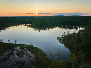 sunset over the lake