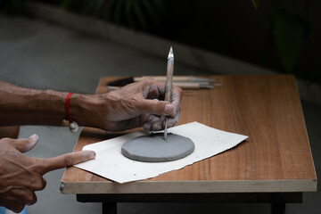  crafting an eco-friendly clay Ganesh idol for Ganesh Chaturthi 
