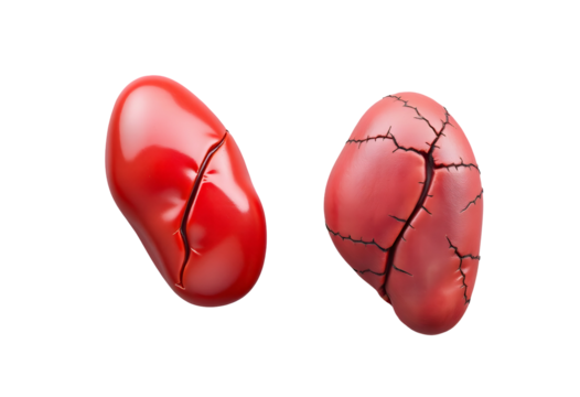 3D Render of Broken Kidneys Medical Anatomy Concept
