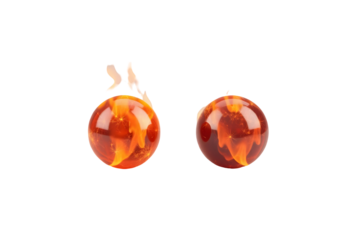 Fiery Orbs on Transparent Background