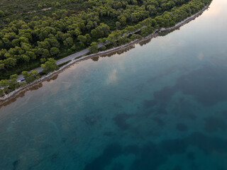  Marvelous aerial view on Croatian sea landscape and  Mediterranean coastline