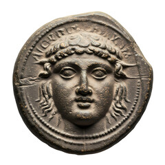 Ancient Roman Coin:  Head of Helios, Bronze Medallion, Classical Antiquity Artifact