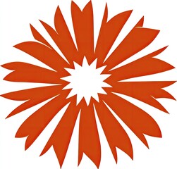 Orange flower design, radiating petals