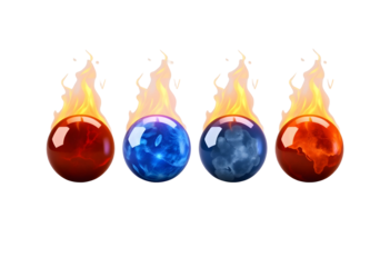 Burning Spheres Fiery Orbs with Flame Effects