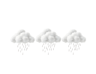 Cloudy Weather Forecast Illustration with Rain