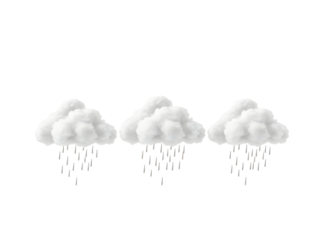 Cloudy Weather Forecast Illustration with Rain