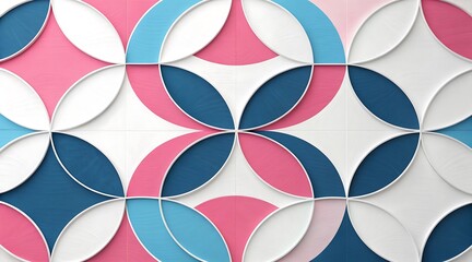abstract geometric pattern featuring overlapping circles in vibrant colors