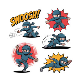 set of funny cartoon monsters