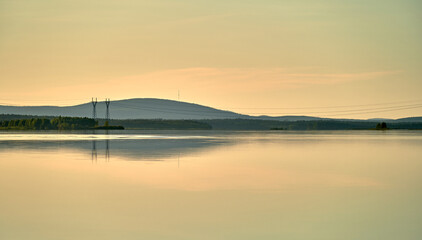 sunset over the lake