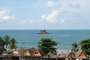 Island in the middle of Mae Phim Beach and Mae Phim Beach Restaurant, Rayong