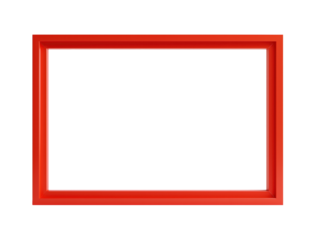 Red frame with transparent background isolating empty space