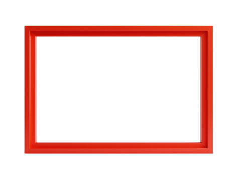 Red frame with transparent background isolating empty space - Powered by Adobe