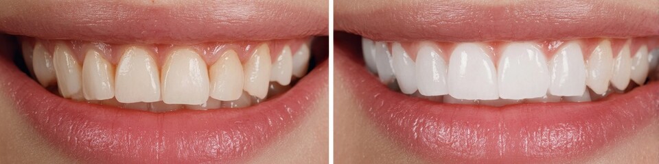 Tooth Before After. Dental Care and Teeth Whitening Results Illustration