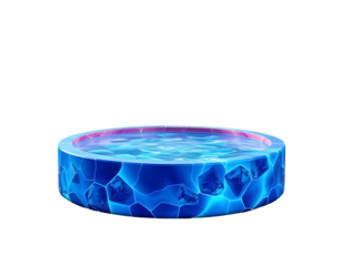 Crystal Pool with Glowing Water - 3D Render
