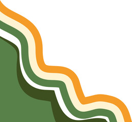 Indian Flag Ribbon Corner Border