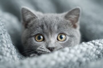 Playful cat with human interaction concept with purr, purebred, pedigreed