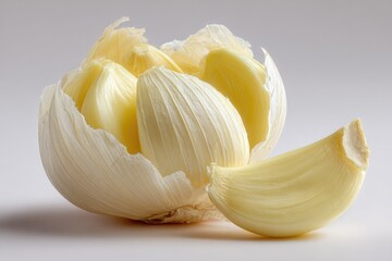 Fresh garlic bulb, cloves separated